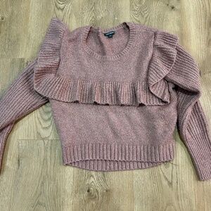 Wild Fable Pink Ruffled Sweater Sz Small